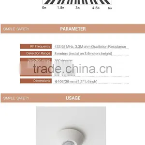 King Pigeon Wireless Ceiling PIR Motion Sensor TOP MOUTAIN PIR MOTION SENSOR,WIRELESS ALARM ACCESSORIES thumbnail-3