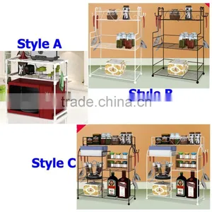 2-tier Metal Wre Microwave Oven Storagte Organizer Kitchen Pot Rack thumbnail-4