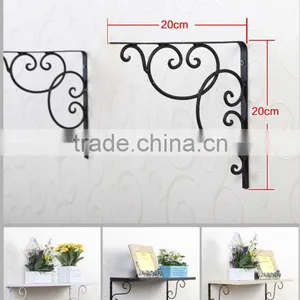 WROUGHT IRON GARDEN GARAGE SHELF HANGING BASKET SCROLL BRACKET thumbnail-1