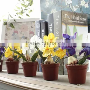 New Design Indoor Decoration Silk Flowers Iris Bonsai Mini Artificial Flowers thumbnail-2