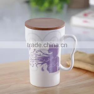 Stocked Drinkware Type Ceramic Coffee Mug With Bamboo Lid,mug With Bamboo Top thumbnail-1
