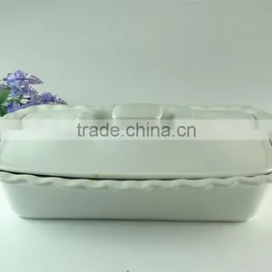 Stocked White Serveware Porcelain Serving Soup Tureen With Lid Cooking Rectangle Tureen for Restaurants and Home Use thumbnail-1