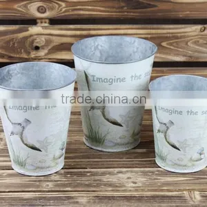 2016 Paper Mache Flower Pots Planter Metal Sea Design Flower Pot thumbnail-1