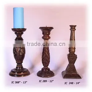 Wooden Pillar Candle Holder, Hand Carved Wooden Candle Holder, Tall Wooden Candle Holder, Wedding Decoratiion Candle Holder thumbnail-1