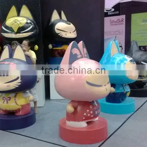 Fiberglass Cartoon Cat Sculpture thumbnail-2