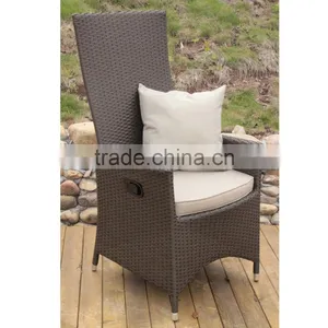Adjustable Rattan Chair With High Back And Cushion thumbnail-5