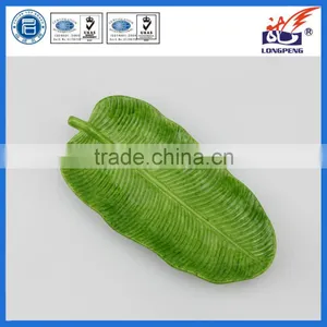 Big Size Hand Painted Leaf Shaped Ceramic Plates for Fruit thumbnail-1