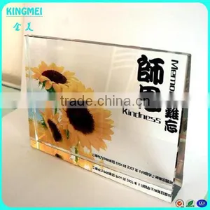 Square 4x6 Clear Freestanding Lucite Crystal Picture Frame thumbnail-5