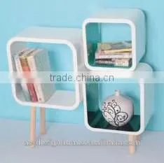 WHITE/NATURAL S/3 MDF/WOODEN CUBE TABLE thumbnail-1