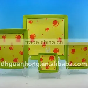 2011Colorful Square Ceramic Plate of 4 Sets thumbnail-1