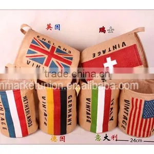 Any Country National Flag Jute Material Sundries Storage Basket thumbnail-1