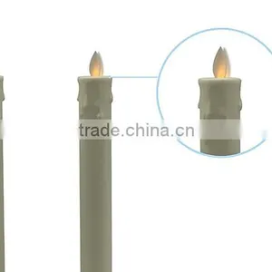 Yellow Moving Flame LED Wax Dripping Taper Candles Window Candles thumbnail-2