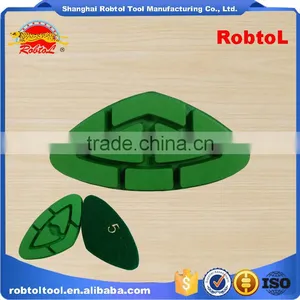 95mm 5# Diamond Floor Polishing Pads Triangle Hook and Loop Grinding Grinder Renew Renovation Marble Granite Concrete Terrazzo thumbnail-1