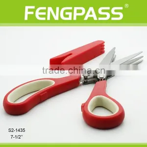 S2-1435 7-1/4" PP + TPR and Stainless Steel 3 Blades With Cover Herb Scissors thumbnail-4