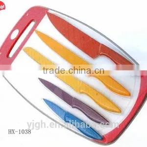 HX-1038 New Products Kitchen Accessories Plastic Chopping Board With 6pcs Kitchen Knife thumbnail-1