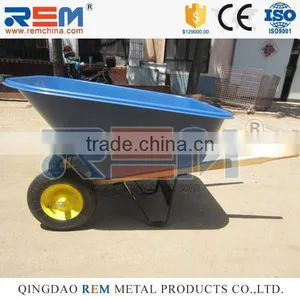 Wooden and Metal Handle Double Wheel Wheelbarrow WH9600 thumbnail-1