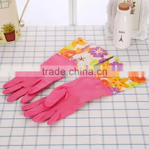 L00033 Rubber Gloves Scrubber/ House/kitchen /cleaning Room With Velvet thumbnail-2
