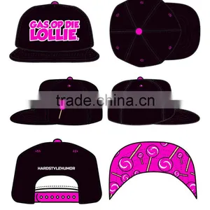 3D Embroidered Pink Snapback Caps With Candy thumbnail-1