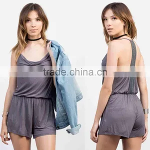 Bulk Plain Romper Evening Lace Jumpsuits 95% Rayon 5% Spandex Crochet Cami Romper Adult Women Lace Romper thumbnail-1
