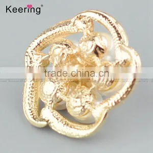 Keering-style Hotsale Flower Rhinestone Pearl Button Pins for Garments WBK-1476 thumbnail-2