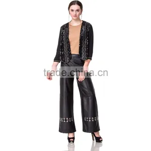 Domin Fashion Guagnzhou Factory Ladies Beading Short Coat Design thumbnail-3