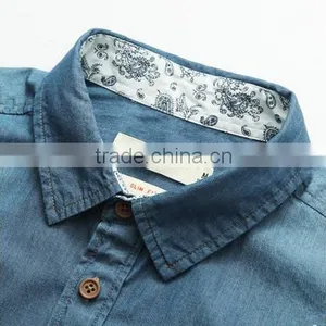 Wholesale China Short Sleeve Men's Shirt Latest Shirt Designs for Men Denim Shirt for Men thumbnail-2
