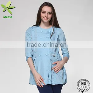 Factory Supply Fashion Design Ladys Chiffon Blouses Womens Hot Sex Images Waiste for Pregnant Women thumbnail-1