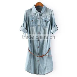 HD-D270 Wholesale Elegant Fashion Demin Women Dress/ladies Casual Dress thumbnail-1