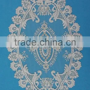 High Quality Computer Embroidery Beaded Pearls Wedding Party Table Cover thumbnail-1