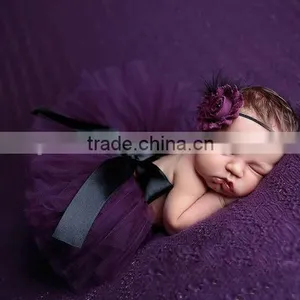 In-stock Latest Fashionable Design Baby Tutu Skirt With Flower Headwear for Photo Props thumbnail-4
