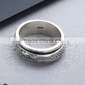 Fancy Chinese Dragon Design Cool Punk Style Brass / 925 Sterling Silver Men's Ring thumbnail-4