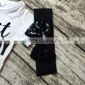 Baby Clothing Sets Infant Baby Girls Boutique Clothing Sets Toddler Baby Outfits Got it From my Mama Romper Black Glitter Shorts thumbnail-3
