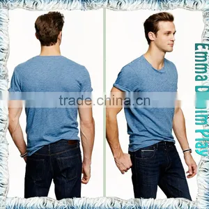 2016 Latest Customized Style Fashion Sexy Men's High Quality Soft Cotton Boat Neck T-shirts thumbnail-3