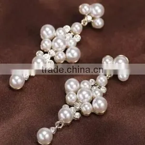 NEW Fashion Diamond Alloy Imitation Pearl Sut Earring thumbnail-3