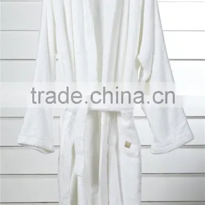 Hot Selling Customized Quick Dry Luxury White Shawl Collar Wholesale Hotel Terry Bathrobe thumbnail-3