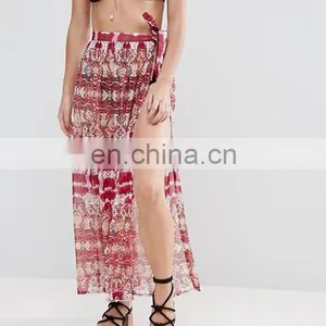High-rise Waistband Wrap Tie Fastening Print Beach Sarong Print Custom thumbnail-3