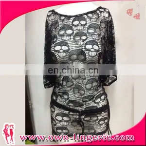 Sexy Women Swimwear Bikini Women Summer Beach Off-shoulder Women Lace Sexy Beach Dress thumbnail-3