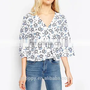 Oversize Plus Size Floral Print Shirt Women Long Sleeve Chiffon Blouse thumbnail-4