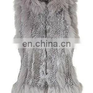 Grey Knitted Fur Hoodie Body Warmer STY.NO.3112 thumbnail-1
