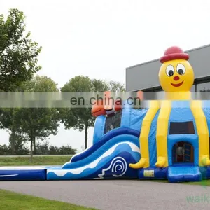 HI PVC Giant Kids Long Water Slide, Octopus Inflatable Castle Jumping Slide for Sale thumbnail-2