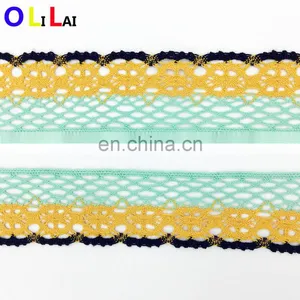 OLCT1427 4.9cm Fashion Fine Multi Color African Cotton Crochet Lace Trim for Ladies thumbnail-3