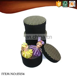 Multifunctional Round Handmade Household Sundries Toy Round Hat Storage Box Set With Lid thumbnail-1