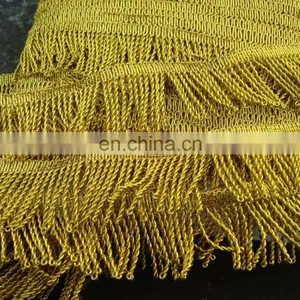 Metallic New Design Curtain Tassel Fringe - Decorative Tassels Fringe With Trimming thumbnail-3