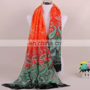 High Quality Hoot Design Printed Polyester Voile Material Ladies Scarf thumbnail-3
