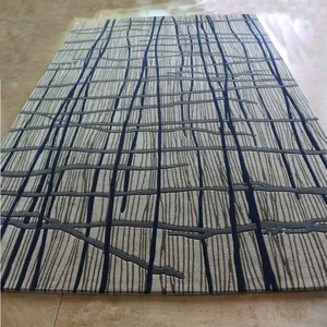 Navy Blue Rose Rugs Wool Hand Tufted Carpet Large Rugs For Living Room thumbnail-1