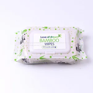 Chinese Bamboo Natural Organic Biodegradable 80pcs Wet Wipes thumbnail-3