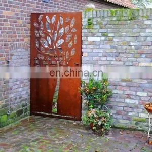 Morden Laser Cut Corten Steel Iron Gates and Screens thumbnail-6