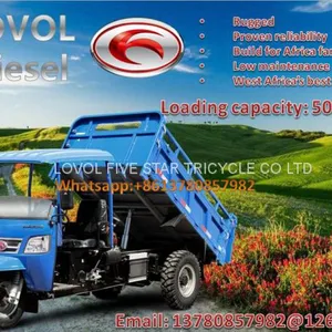 Diesel Tricycle Cargo Loader Lovol Three Wheeler Mali Ethiopia Ghana Bukina Faso Tanzania Kenya Senegal Togo Benin Nigeira Mauritania Angola Burundi Chad Cameroon C ô te D'Ivoire Gabon Guinea Mozambique Rwanda Congo Uganda Zimbabwe thumbnail-1