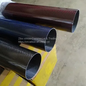 102mm 4 Inch Diameter Black Red Blue Color Real Carbon Fiber Tube Pipe For Air Intake Muffler thumbnail-2