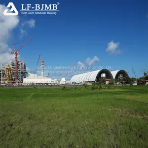 Factory Bolt Ball Space Frame Coal Storage Roofing Structure Power Plant Shed Cememt thumbnail-2